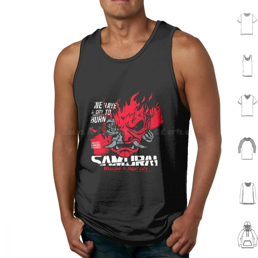 

Welcome To Night. City. We Have A City To Burn. Tank Tops Print Cotton Johnny Silverhand Burn City Welcome To Night City