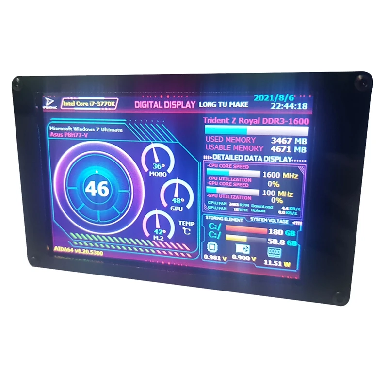 AYHF-AIDA64  ÷ 3.5 ġ IPS LCD ȭ USB ǻ  ȭ ˷̴ ձ ̽  