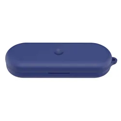 Silicone Protective Sleeve for Bluetooth Wireless Earphones - Durable Case Cover with Hook (Dark blue)