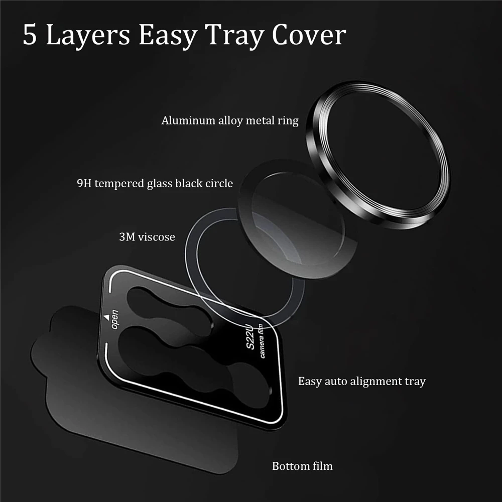 Premium Camera Lens Protector Aluminum Alloy Metal Tempered Glass Film for Samsung Ultra Series Accessories