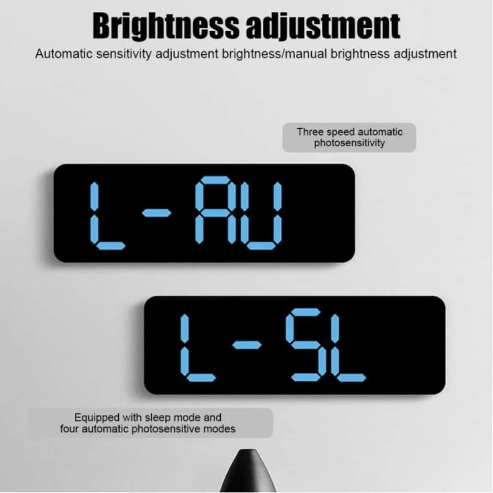 Description Picture 6 of item9 Inch Large Digital Wall Clock Temperature and Humidity Week Display Brightness Adjustable 12/24H Electronic LED Table Alarm Cl