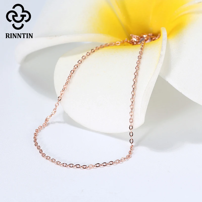 925 Sterling Silver Necklace for Women Fashion Cable Link Chains Thin Neck Chain Accessories Jewelry SC06 silver necklace
