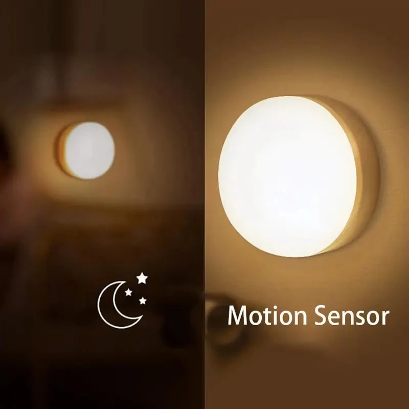 LED 야간 조명 스마트 인체 센서, 마그네틱 흡입, 무선 사용, 비디오 깜박임 없음, 옷장 계단 침대용 야간 램프