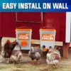 5-Gallon/44 Pounds Automatic Chicken Feeder & Waterer Set(2 Buckets), Chicken Feeder Port & Water Cup No Waste, Rain Proof 5