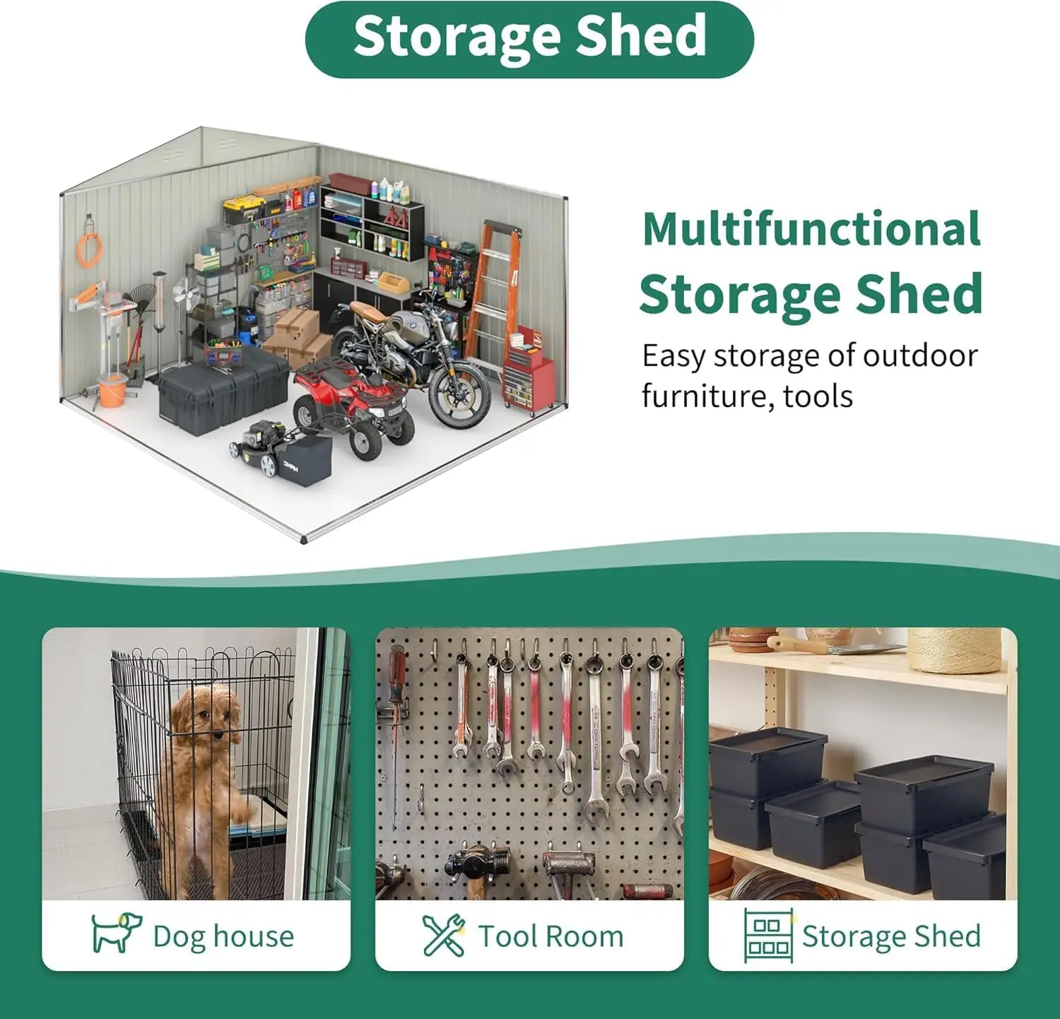 Outdoor metal storage shed image 3