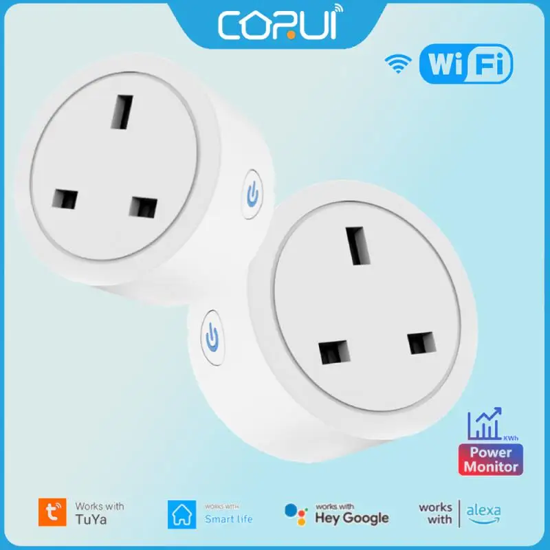 Corui Tuya Wifi Smart Uk Socket Smart Life 16/20A Plug Con Power Monitor Alexa Google Home Presa Di Controllo Della Temporizzazione Vocale