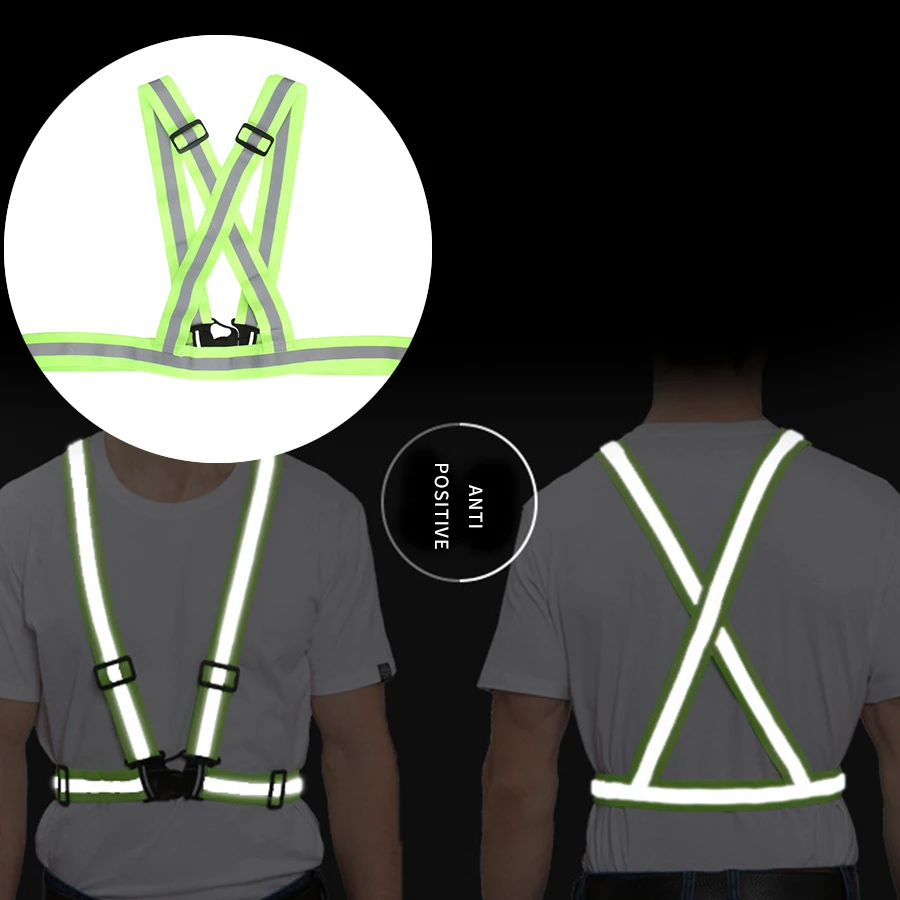 Unisex Motorcycle Reflective Vest Durable Clothing Adjustable Safety Elasticity For Night Running Cycling Walking Universal