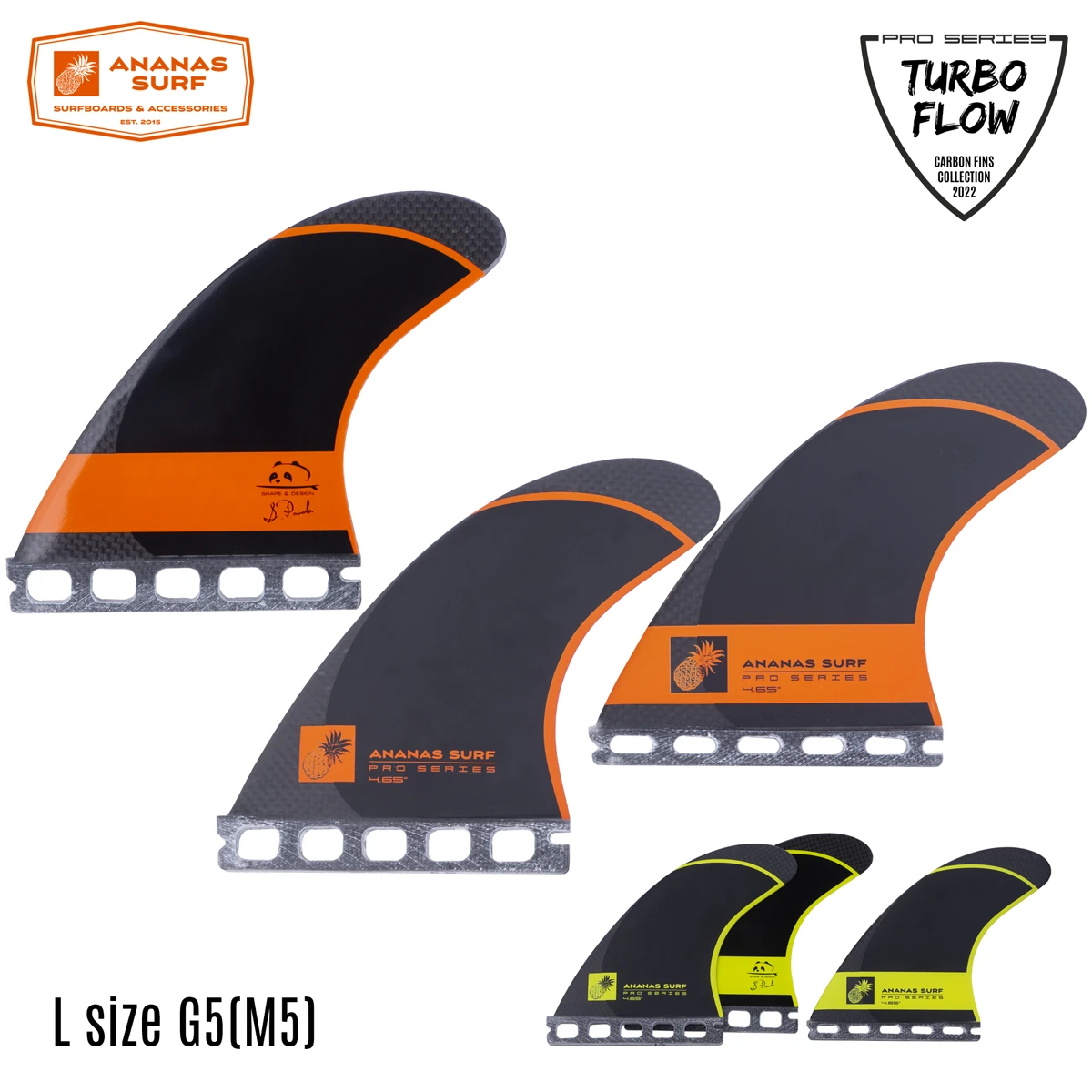 Ananas Surf Surfboard Fins Carbon Fiber Thruster Fin Set Kite Wake