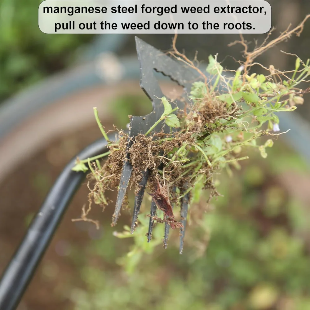 Weed Puller Tool Garden Weed Pulling Tool, Manganese Steel Hand Weeding Tools, Effective Uprooting Tool for and Garden-includ