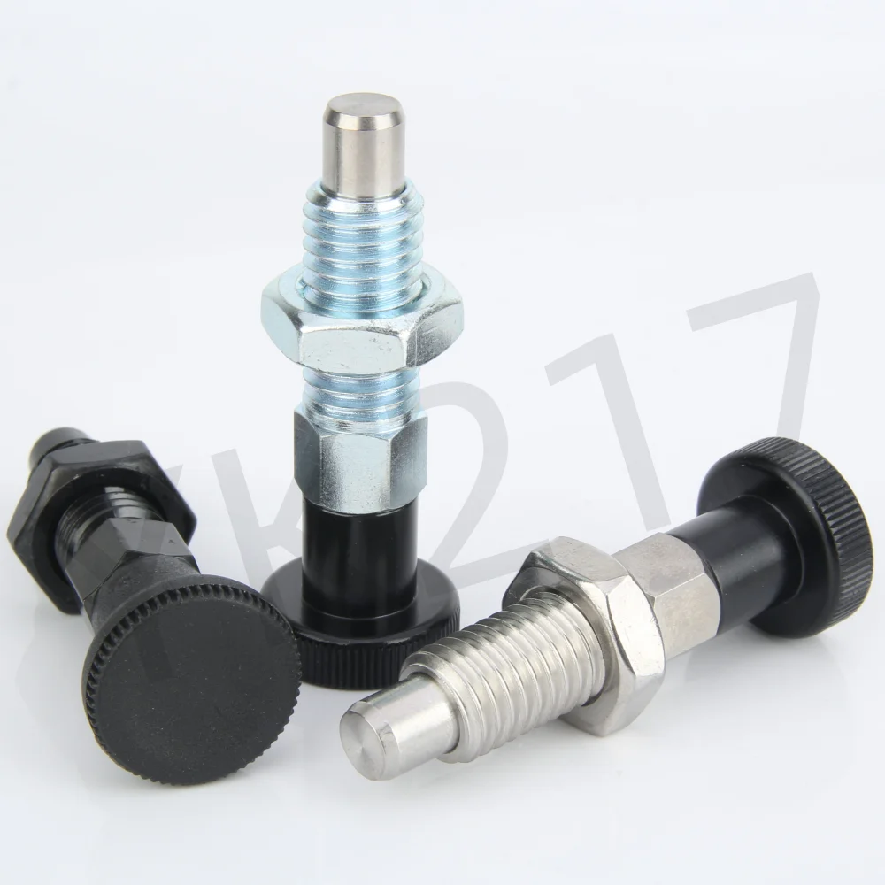 YK217 Stainless Steel Quick Release Locating Pin Hand Retractable Spring Index Bolts Indexing Plungers With Nuts cylindrical locating dowel pin stainless steel ball lock pins stainless steel knurled plungers
