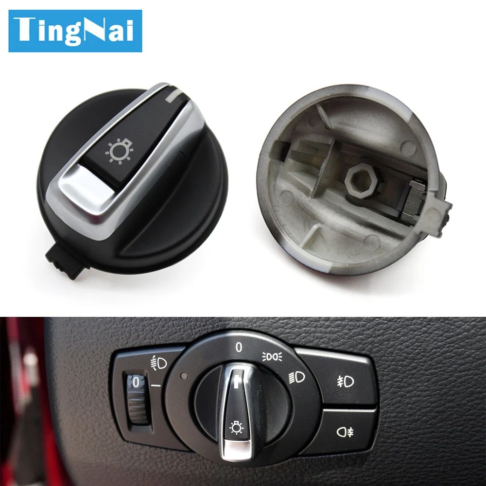 Car Headlight Switch Assembly Head Lamp Rotary Knob Button Cap For BMW