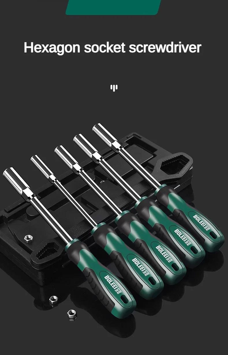 Description Picture 2 of item5-14mm Hexagonal Screwdriver Multi-size Socket Wrenches Nut Driver for Automotive Mechanical Home Repair Hex Bit Hand Tools