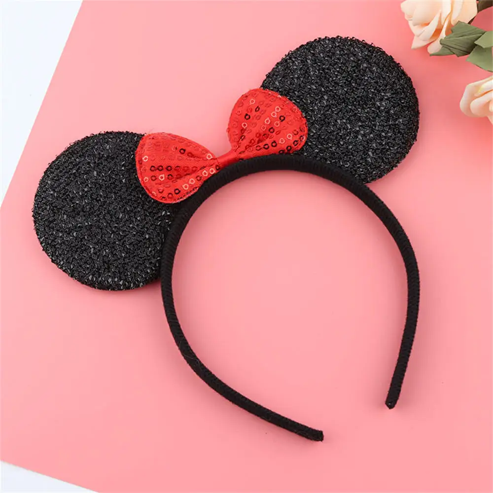 Birthday Bows Knot Accessories Minnie Hairbands Favors Mom Lovely Ears Kids Mickey Headbands Hair Boys Party Sequin Baby Girls hair headband hair accessories