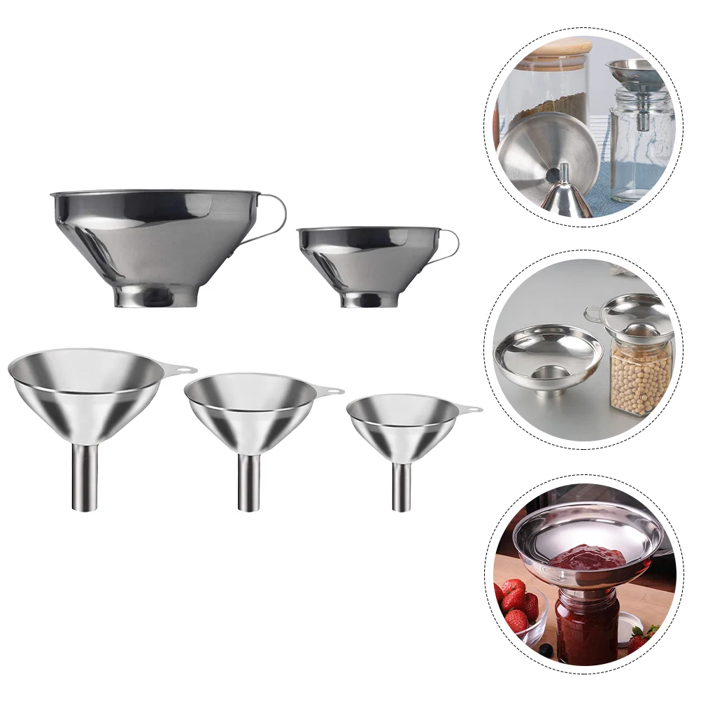 

Funnel Funnels Oil Kitchen Metal Jar Jam Liquid Mouth Wide Transferring Cooking Sauce Spicespowder Canning Soy Baking