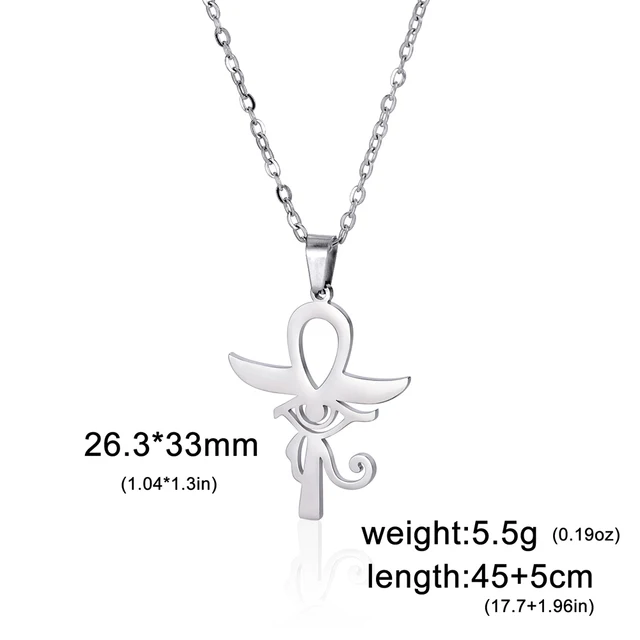 Lucktune collier pharaon égyptien ankh pendentif ankh croce egiziana collier acier inoxydable Ankh croix amulette égyptienne collier en acier inoxydable clé de la vie symbole Crucifix pendentif collier femmes