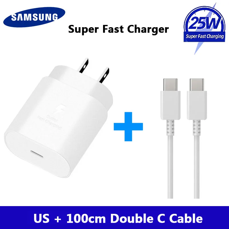 Samsung S22 S21 Note 20 10 A70 Super Fast Charger Cargador 25W EU Power Adapter For Galaxy Note20 S20 A90 A80 S10 5G TypeC Cable usb charger Chargers