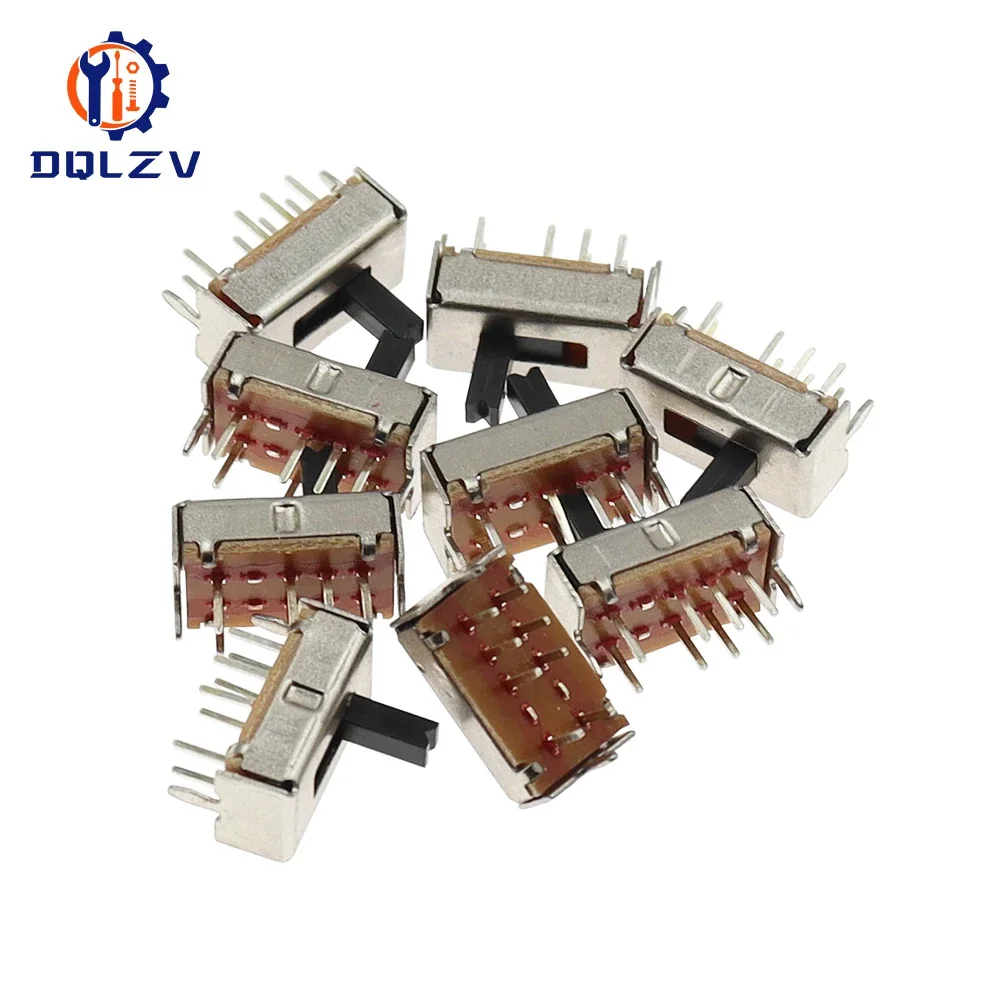 Фото Переключатель SS23D07 SS23D07VG5, 8 контактов, 3 положения, 2 п3 т, с двойной вертикальной раздвижной ручкой, высота 5 мм №1
