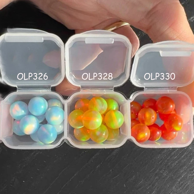 3mm 4mm 5mm Colorful Top Fire Synthetic Ball Shape Nebula Opal Bead With Full Hole/Half Hole/Without Hole
