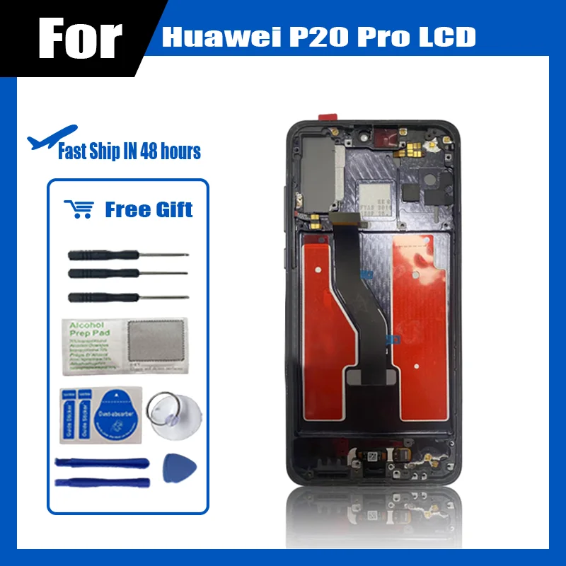 

For Huawei P20 Pro LCD Touch Screen Digitizer Assembly With Frame Fingerprint Tested OK