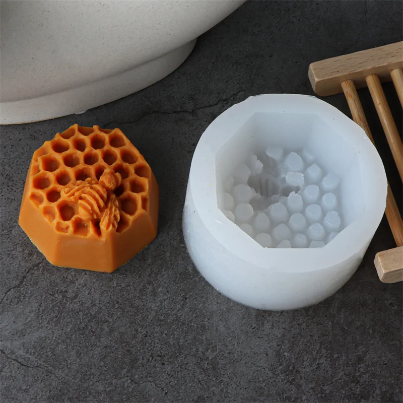 3D Bee Honeycomb Silicone Soap Mold for Candle Making silicone mold soap molds