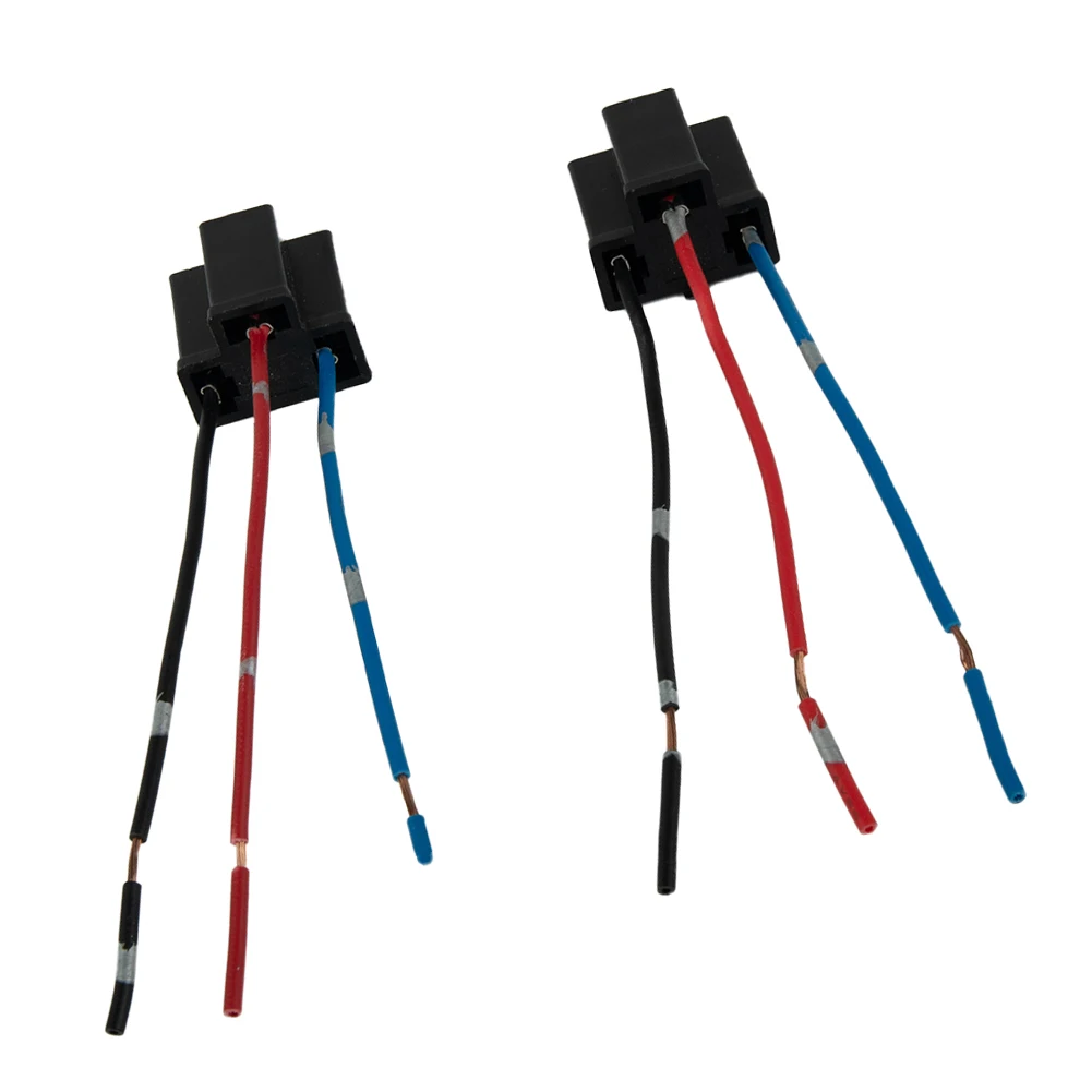 

~2pcs H4 3 Pin Headlight 12V/24V Replacement 1Repair Bulb Holder Connector 1Plug Wire Socket Copper Core+plastic Car Accessories