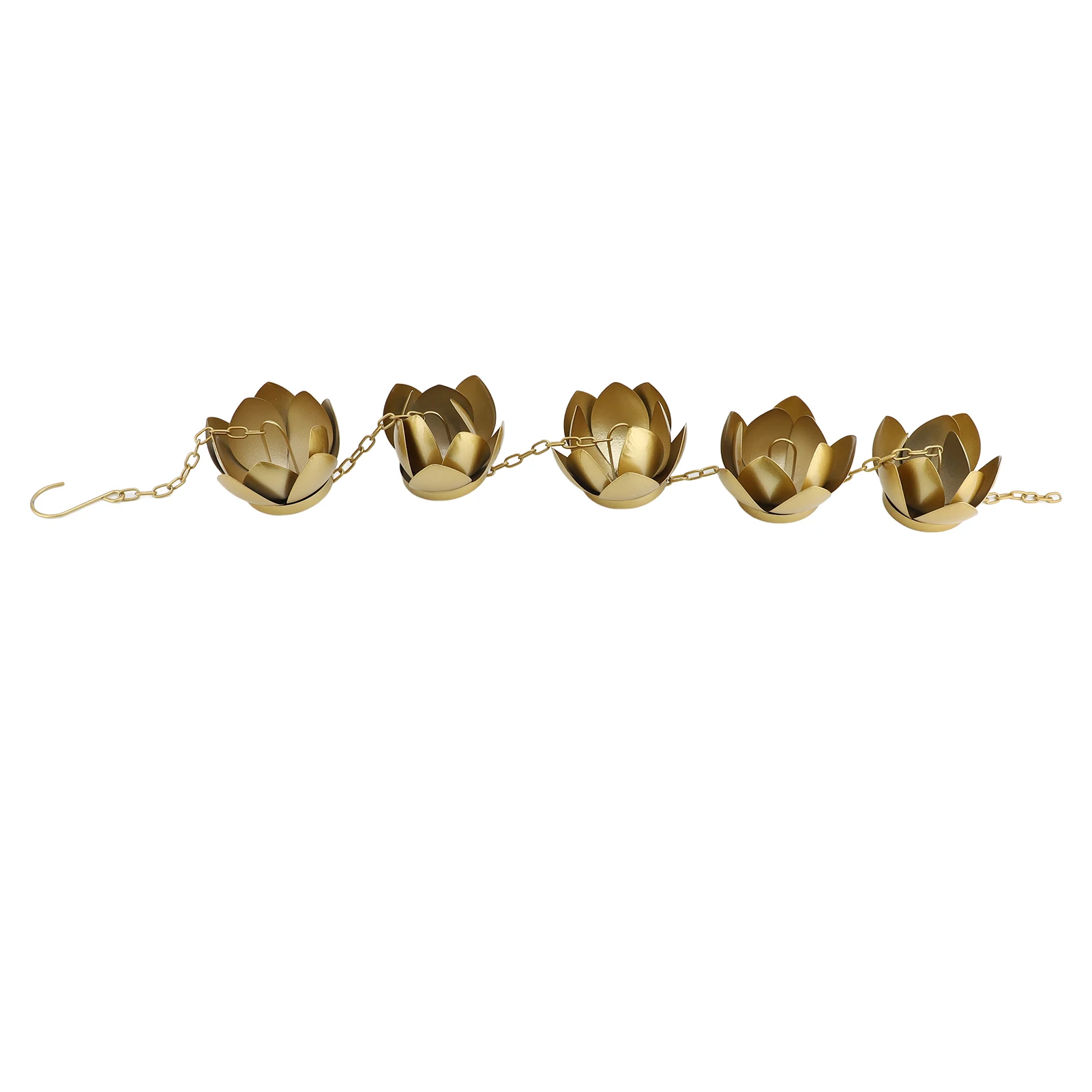 3.9ft Rain Chain Gold Flower Galvanized Iron Rust Proof Rain Catcher Chain for Home Outdoor Garden Balcony Decoration