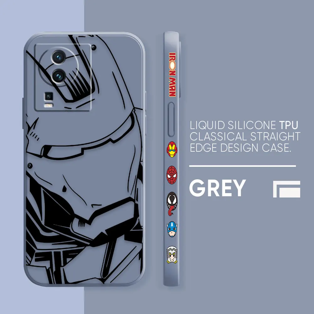 thumbnail image 1 of Case For VIVO IQOO 5 7 8 9 10 11 Pro 5G Z6 Z7 NEO3 5 5S 6 7 Colour Simple Liquid Silicone Case Marvel Iron Man Comics, 1 of 5