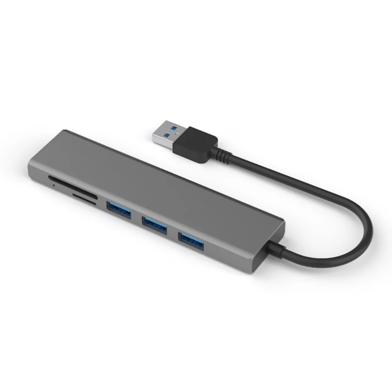 USB Hub Aluminum 4 Port Expander Travel Friendly USB Hub for Flash