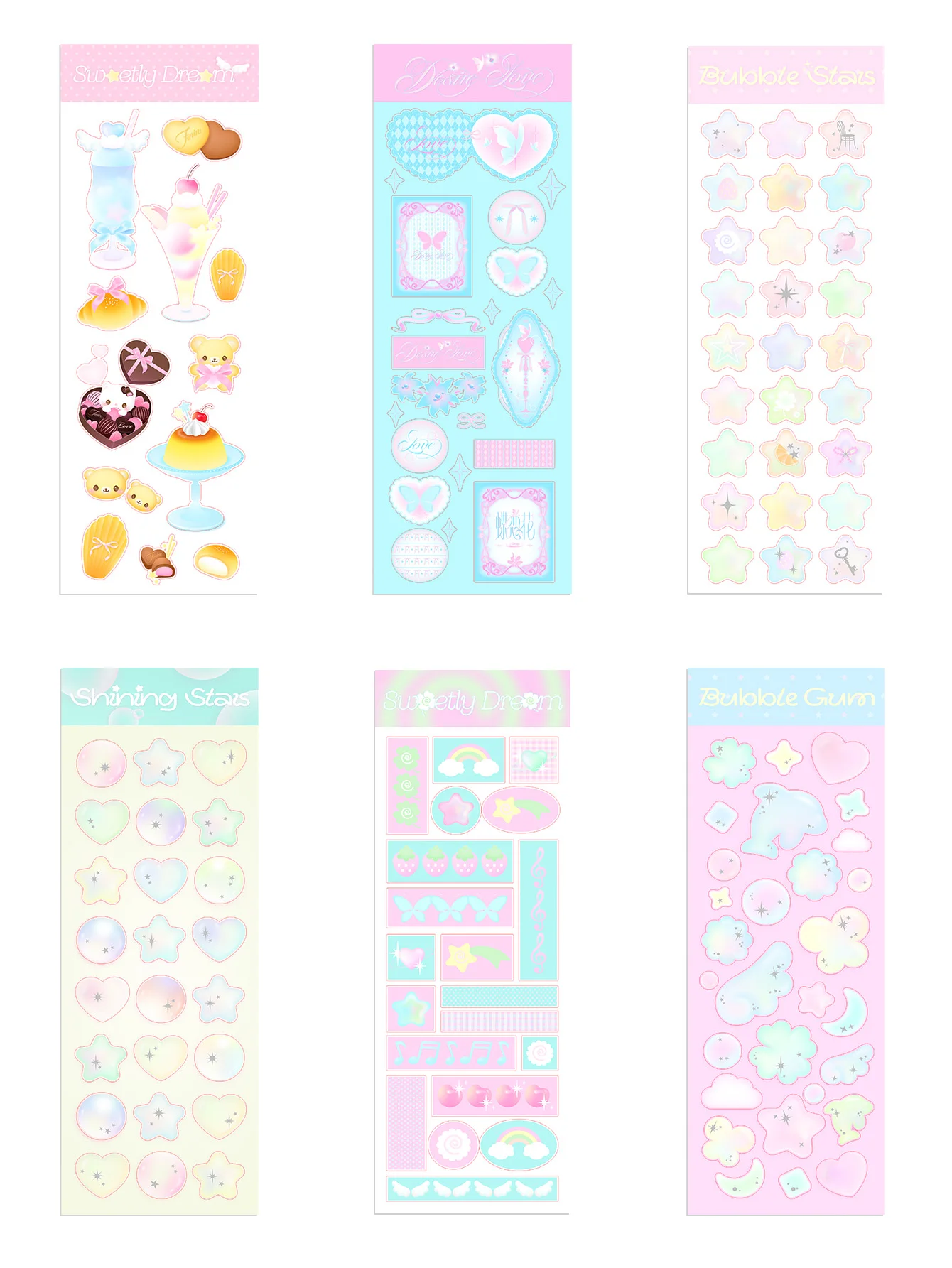 WAKAWAKA Hot Silver Bubble Stickers Scrapbook Stickers Cute Guka Card Decor Deco Stickers Journal Embellishments