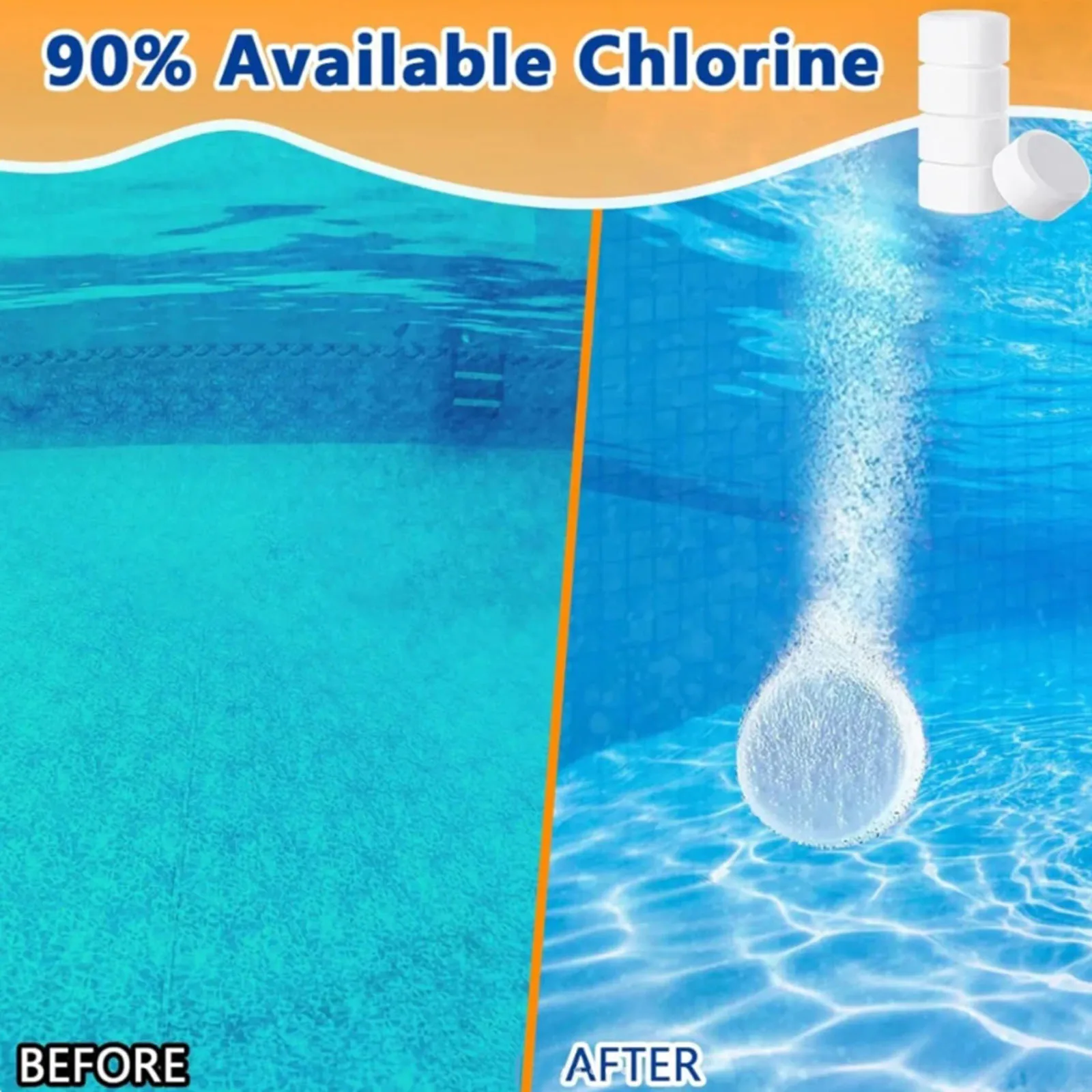 40 Pounds Pool Cleaning Effervescent Tablets Chlorine Pill for Hot Tub Swimming Pool