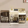Makeup Storage Box Dressing Table Sundries Organizer Case Drawer Style Desktop Cabinet Lipstick Facial Mask Make Up Organizer 2