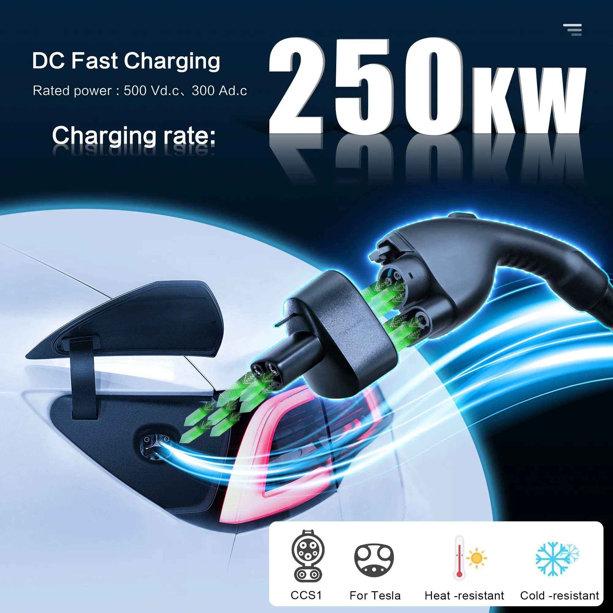 Comprar CCS to Tesla Charger Adapter,Tesla CCS1 Combo Charging Adapter Tesla  Accessories for Model Y/3/S/X,250KW Power DC for Any Level 3 Fast Charging  Stations with CCS Plug-Supercharger for Tesla Owner Only en