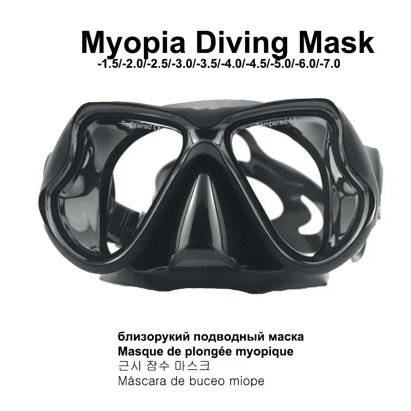 Diving Mask Diving Goggles Diving Mask Optical Nearsighted Myopia Glasses Resin Plastic Lens Googles Silicone Short-sighted Reading