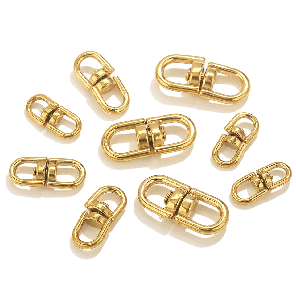 5pcs Stainless Steel Swivel Hook Lobster Clasp Keychain Connectors