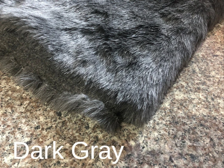 Black fox imitation faux fur fabric by the meter 