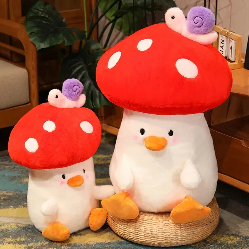 Funny Cute Mushroom Chick Snail Plush Toy Cartoon Doll Kawaii Stuffed Animal Chicks Plant Plushies Pillow for Kids Creative Gift creative statue bonsai pot funny pen holder succulent pot resin plant container