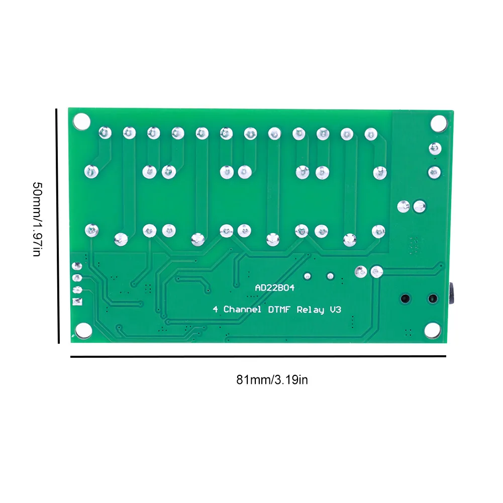 AD22B04 4CH DTMF Audio Controller Decoder Relay DC 12V Non-Locking/Self-Locking/Interlocking/Time Delay for Smart Home