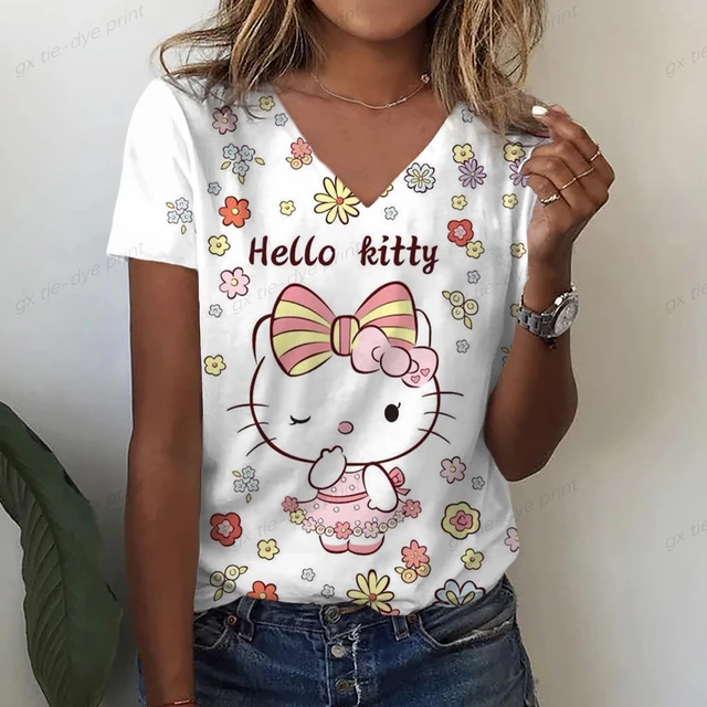 t-shirt y2k in 2023  Hello kitty t shirt, Cute tshirt designs