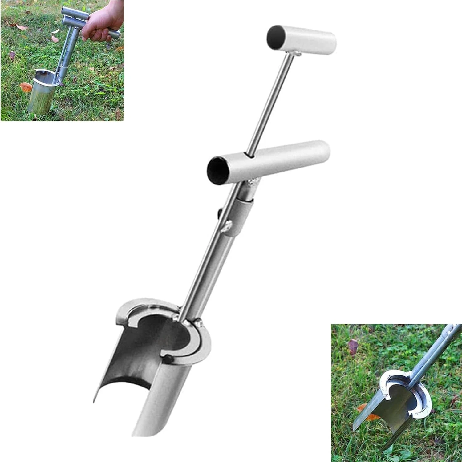 Bulb Planter Tool, 2024 Upgrade Plant and Fruit Tree Seedling Transplanter  Digging Hoes Lawn Aerator,Garden Tools for Seed Plan 2