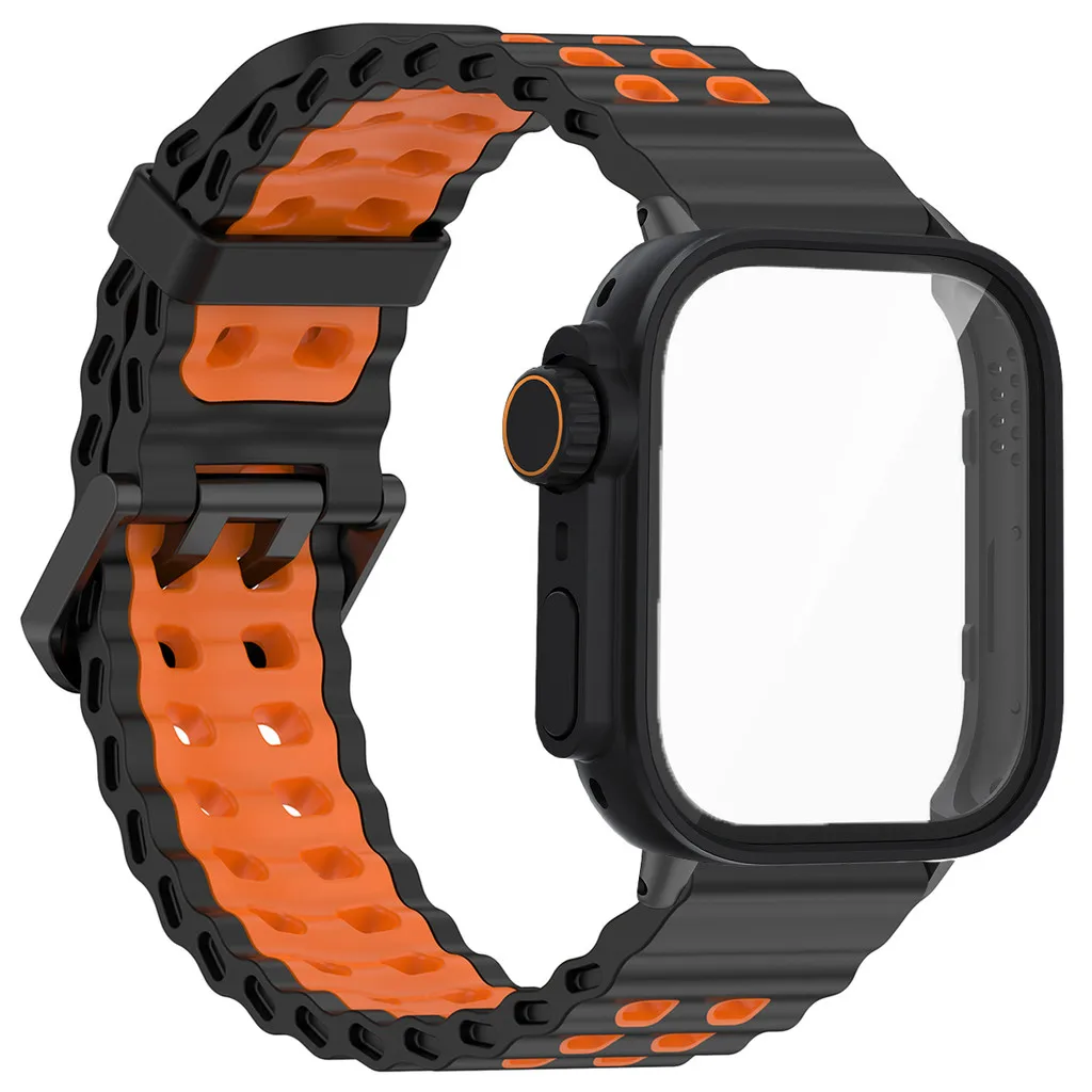 Breathable Silicone Band with PC Full Case & Screen Protector