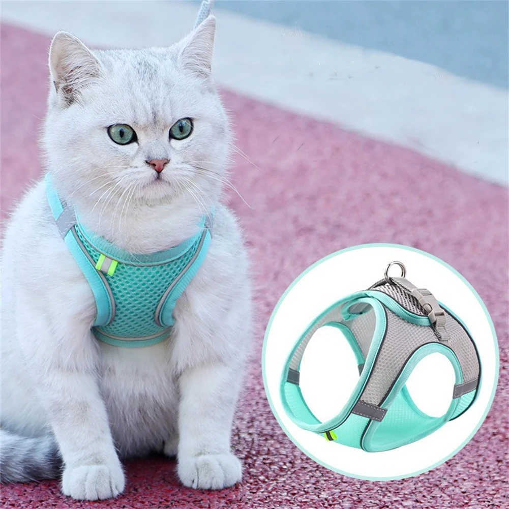 

Dog Harness Leash Set Reflective Breathable Puppy Cat Harness Clothes Vest Adjustable Outdoor Walking Lead Leash for Small Dogs