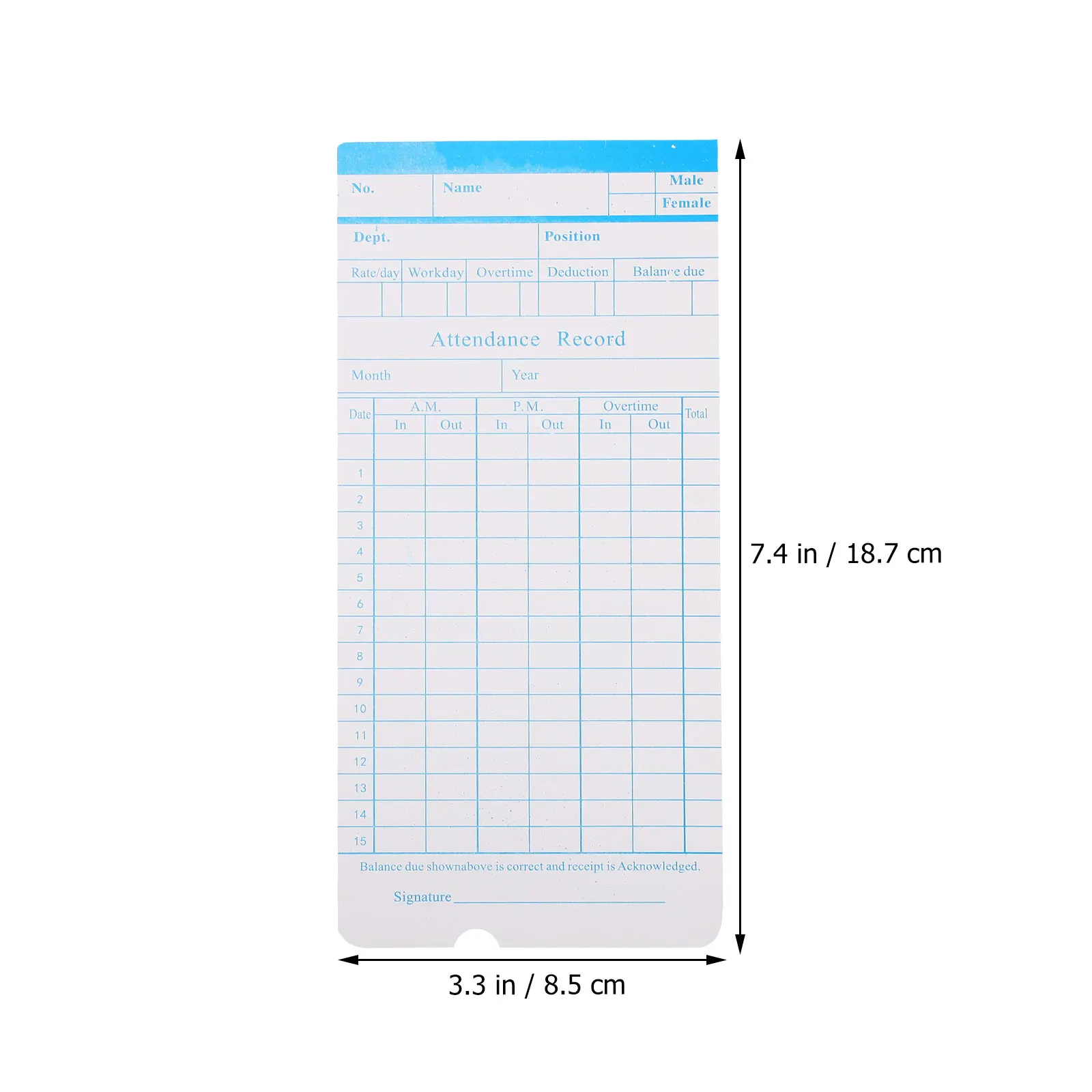 100 Sheets of Attendance Time Clock Recorder Cards Cards Warehouse Use Attendance Double-sided Time Paper for Office