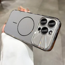 Luxury Laser Slim Matte Magnetic Wireless Charging Hard Back Case - iPhone 12 Pro Max (Gray)