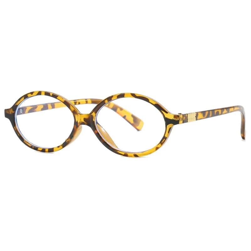 Women Fashion Eyeglasses Anti Blue Light Glasses Vintage small Oval Eyewear Frames Retro Men Leopard Eyeglasses
