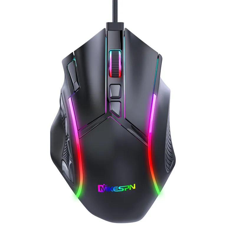 

USB Wired Gaming Mouse 12 Programmable Keys Macro Programming Mouse 12800DPI Adjustable DPI RGB Light