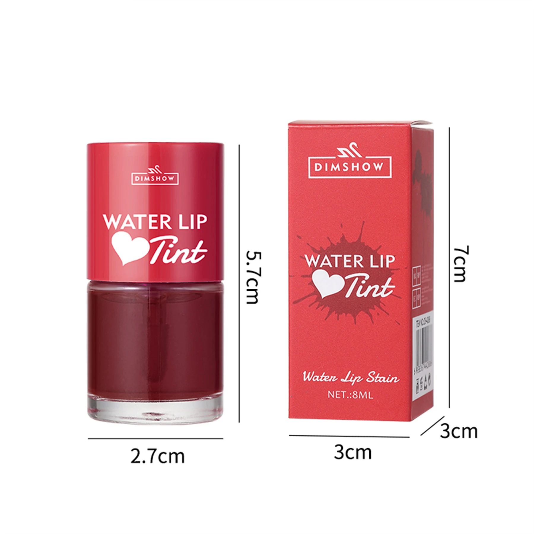 Tint Dyeing Liquid Lipstick and Blush 2 in 1 Waterproof Mirror Lip Gloss Water Lip Tint Non-sticky Eye Cheek Makeup Cosmetic lip gloss,lip makeup,lip glaze,lip tint,lip stain,makeup cheek blusher