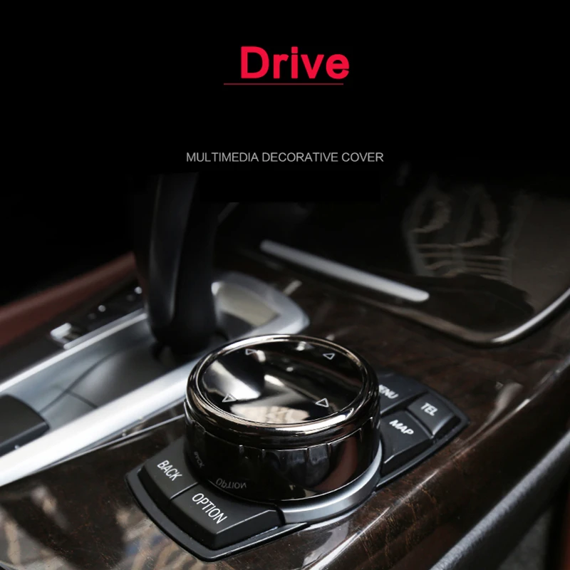 Car Multimedia Button Cover for IDrive Car Multimedia Button Cover Trim Knob Sticker for-BMW F10-F26
