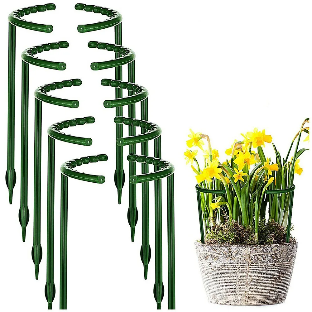 

Climbing Trellis Plant Stakes Outdoor 12 Pcs 15.5×25cm Flowers Garden Half Round Plastic Stand Cage Stand Frame