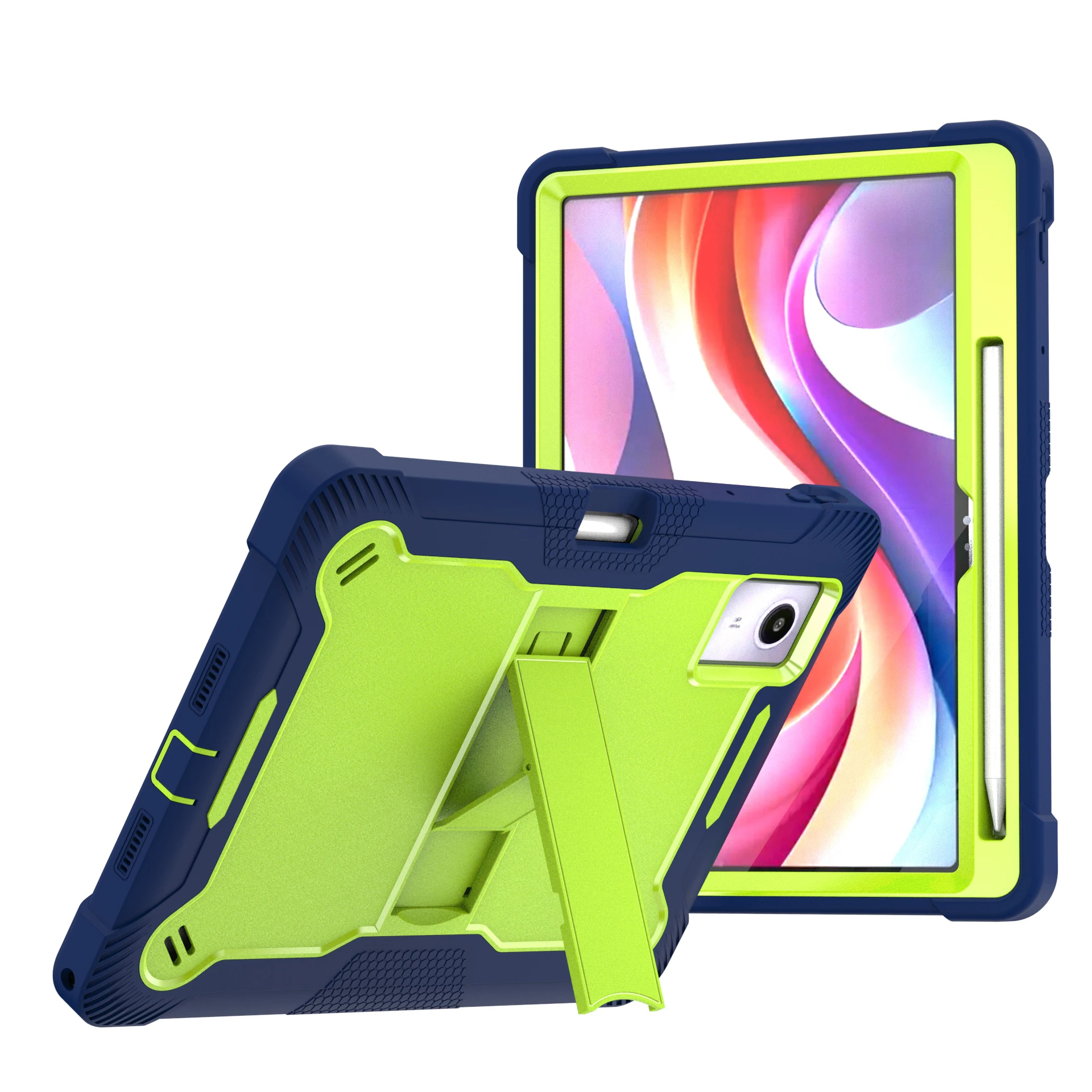 Shockproof Silicone Tablet Cover with Built-in Kickstand & Pen Holder - 11 Inch