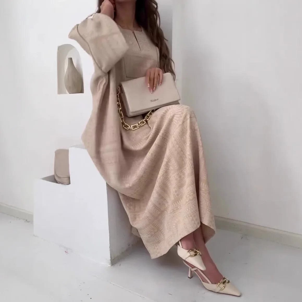 عباية نسائية مسلمة فستان متواضع جلابية عربية سعودية رداء طويل إسلام فيستدوس رمضان المغرب فساتين دبي عبايات قفطان